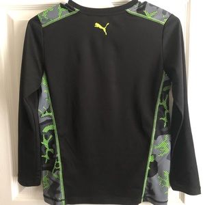 Puma Black/Lime/Camouflage Boys Long Sleeve Shirt